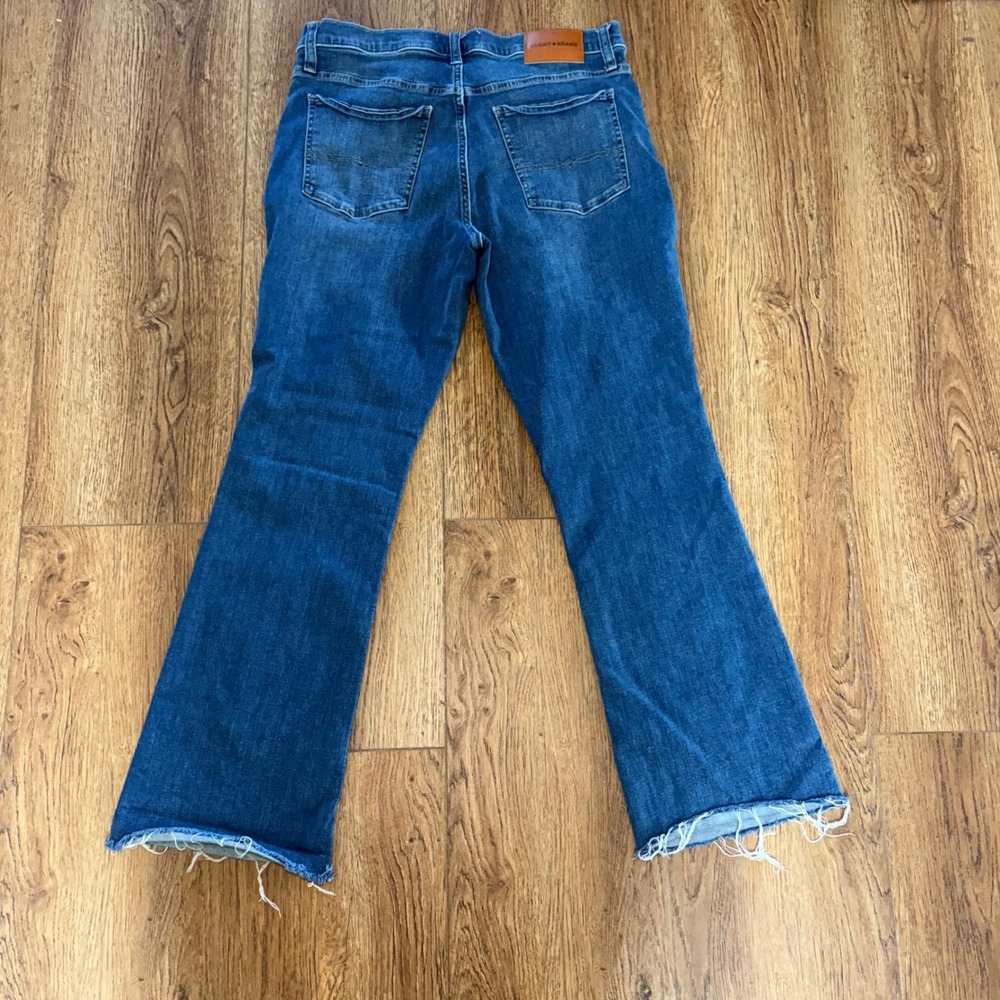 Lucky Brand Sweet Mid Rise Bootcut Jeans Blue Raw Hem Womens 12/31 Western